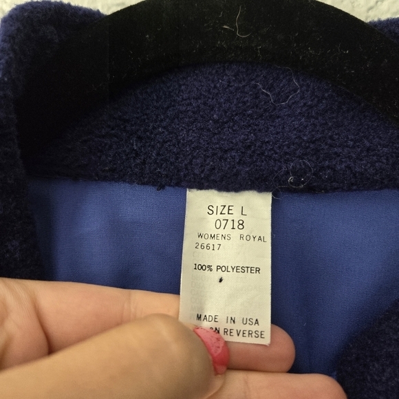 LL Bean L Blue Vintage 90's Popover Windbreaker‎ Jacket Snap Closure - Picture 8 of 8